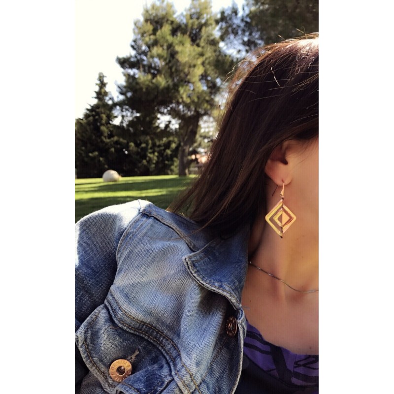 Ženski viseči uhani iz srebra čistine 925 v rose gold barvi