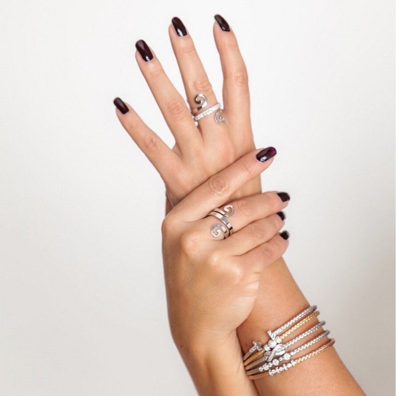 Ženski srebrni prstan čistine 925 brez kamnov z nastavljivo velikostjo