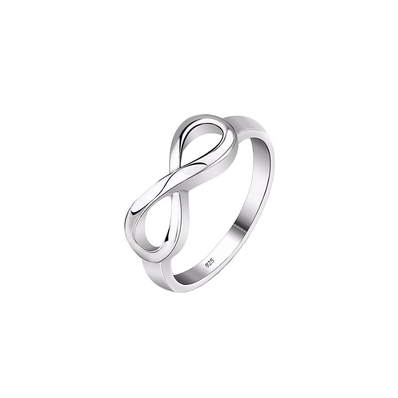 Droben prstan iz srebra čistine 925 z znakom infinity brez kamenčkov