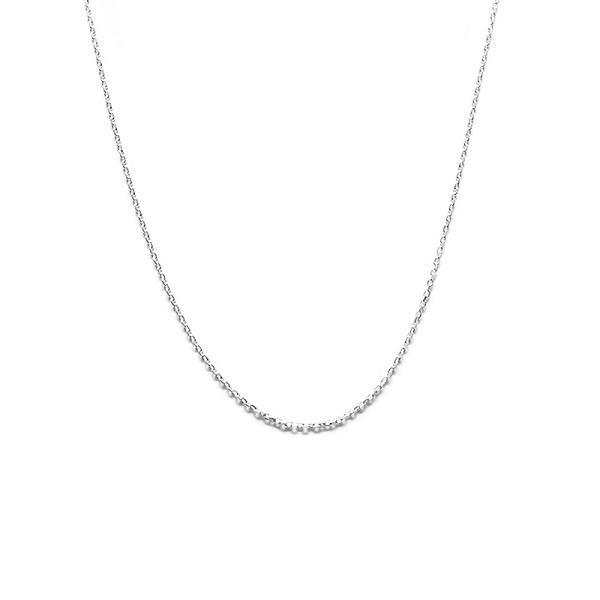 Ženska gibljiva srebrna verižica čistine 925 s podolgovatimi oglatimi členi dolžine 40 ali 42 centimetrov.