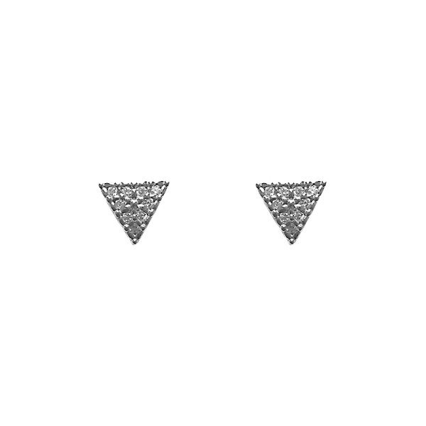 Uhani iz srebra čisitne 925 v obliki trikotnika z vgrajenimi kamenčki