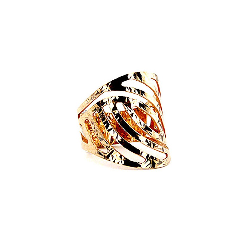 Ženski prstan iz srebra čistine 925 z diamantiranim vzorcem v rose gold barvi za vse velikosti prstov.